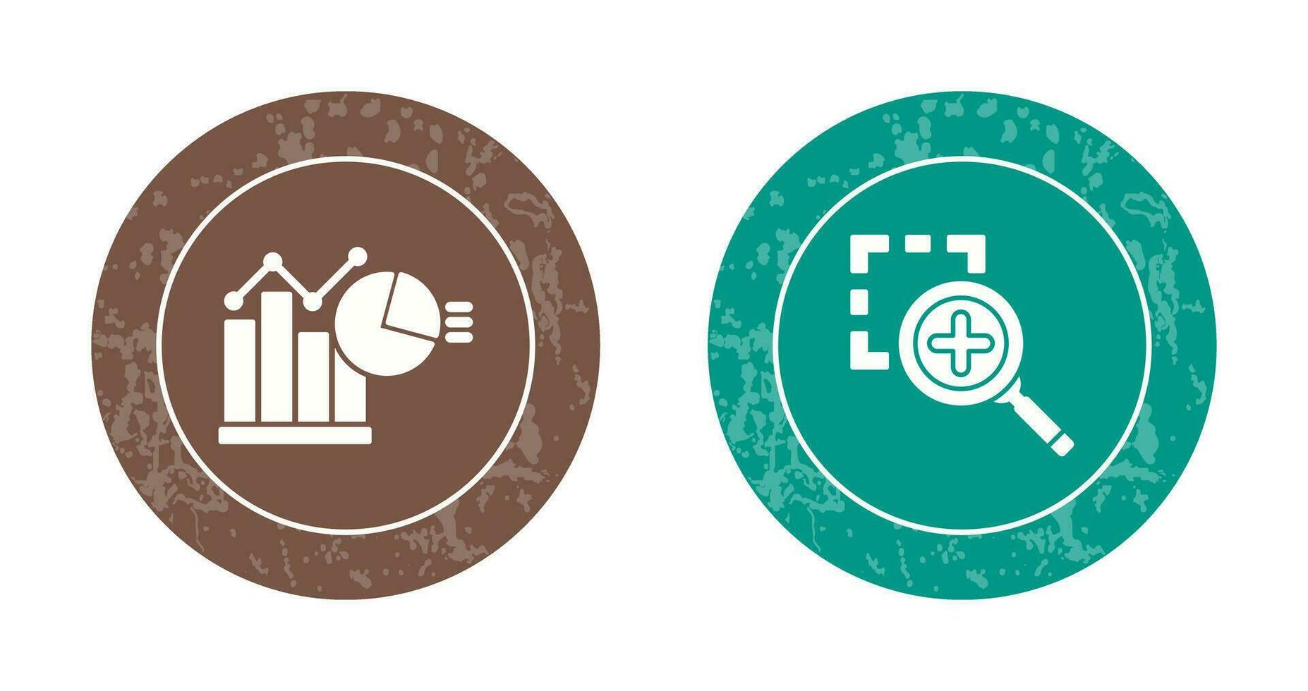 Bar Chat and Zoom In Icon vector