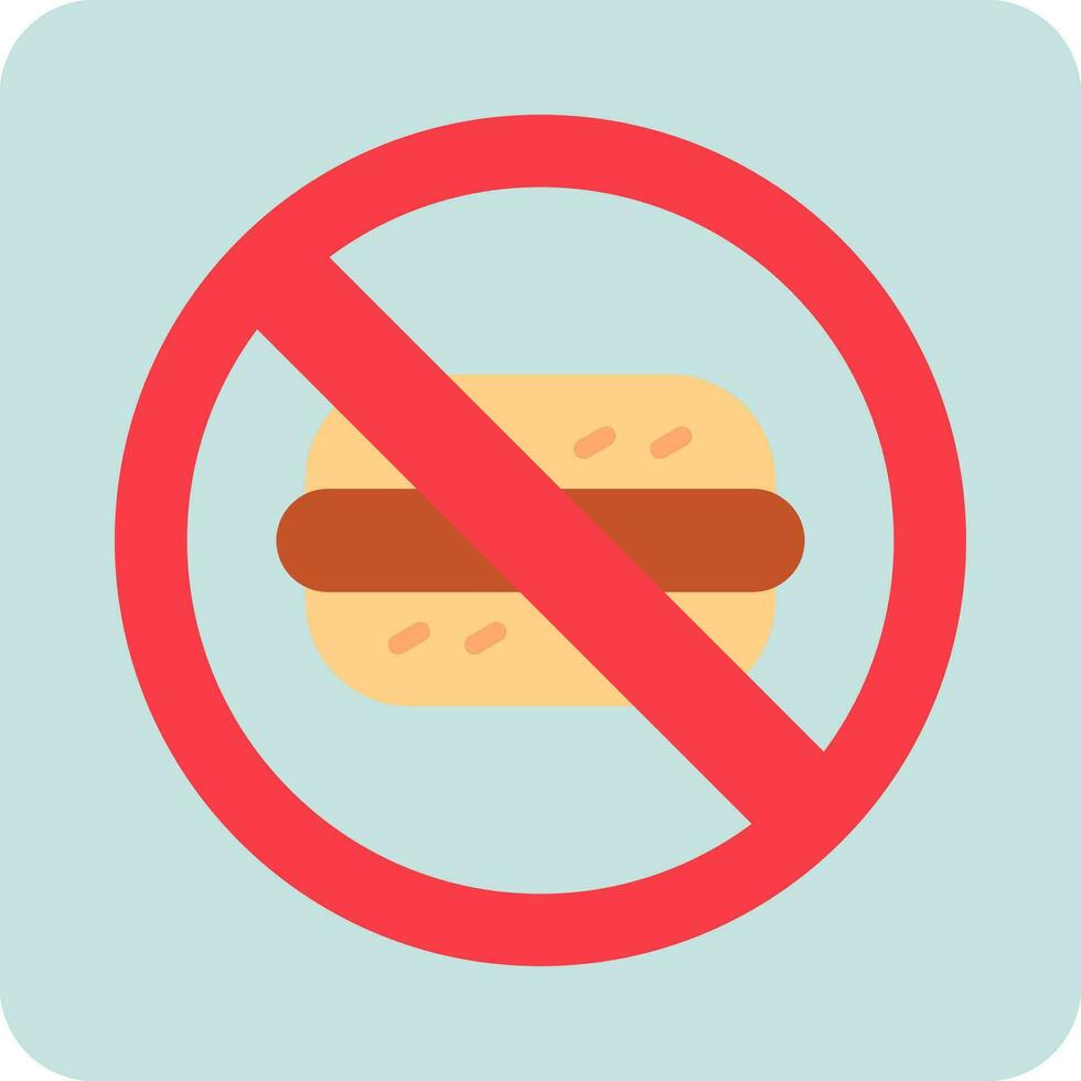 No Fast Food Vector Icon