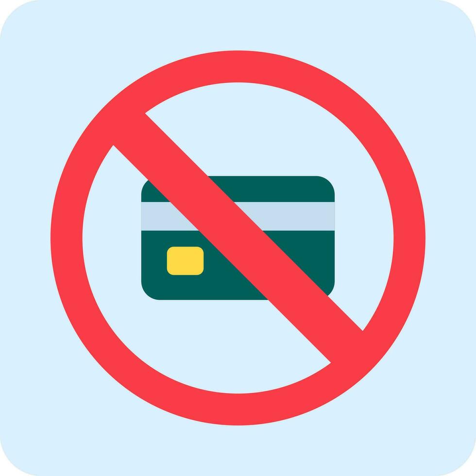 No Credit Card Vector Icon