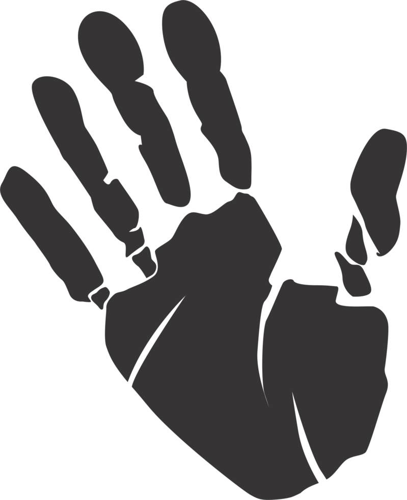 Palm hand grunge png transparent