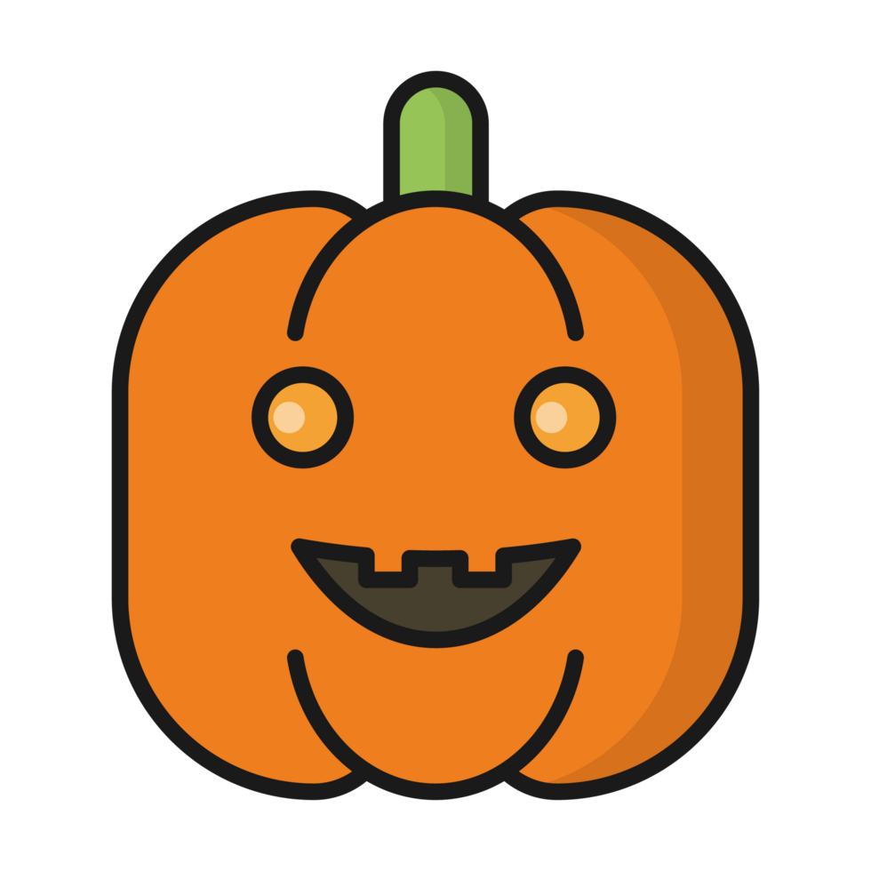 halloween pumpkin icon on transparent background, simple illustration png