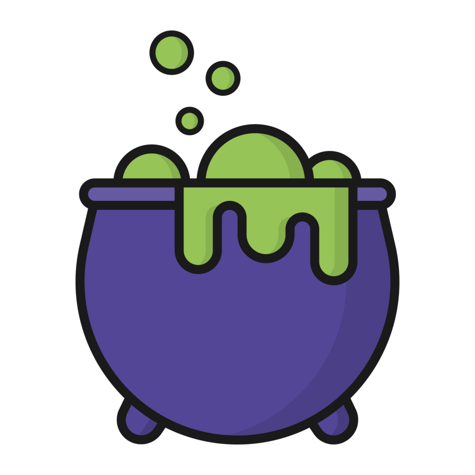 poison pot boiling icon on transparent background, simple illustration png