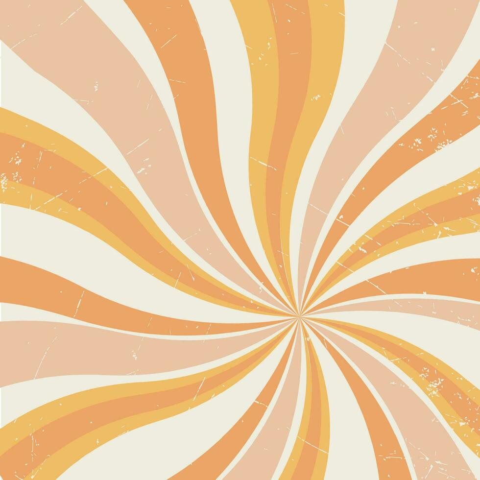 Retro background with curved rays in the center. Rotating, spiral stripes. . Vector illustration