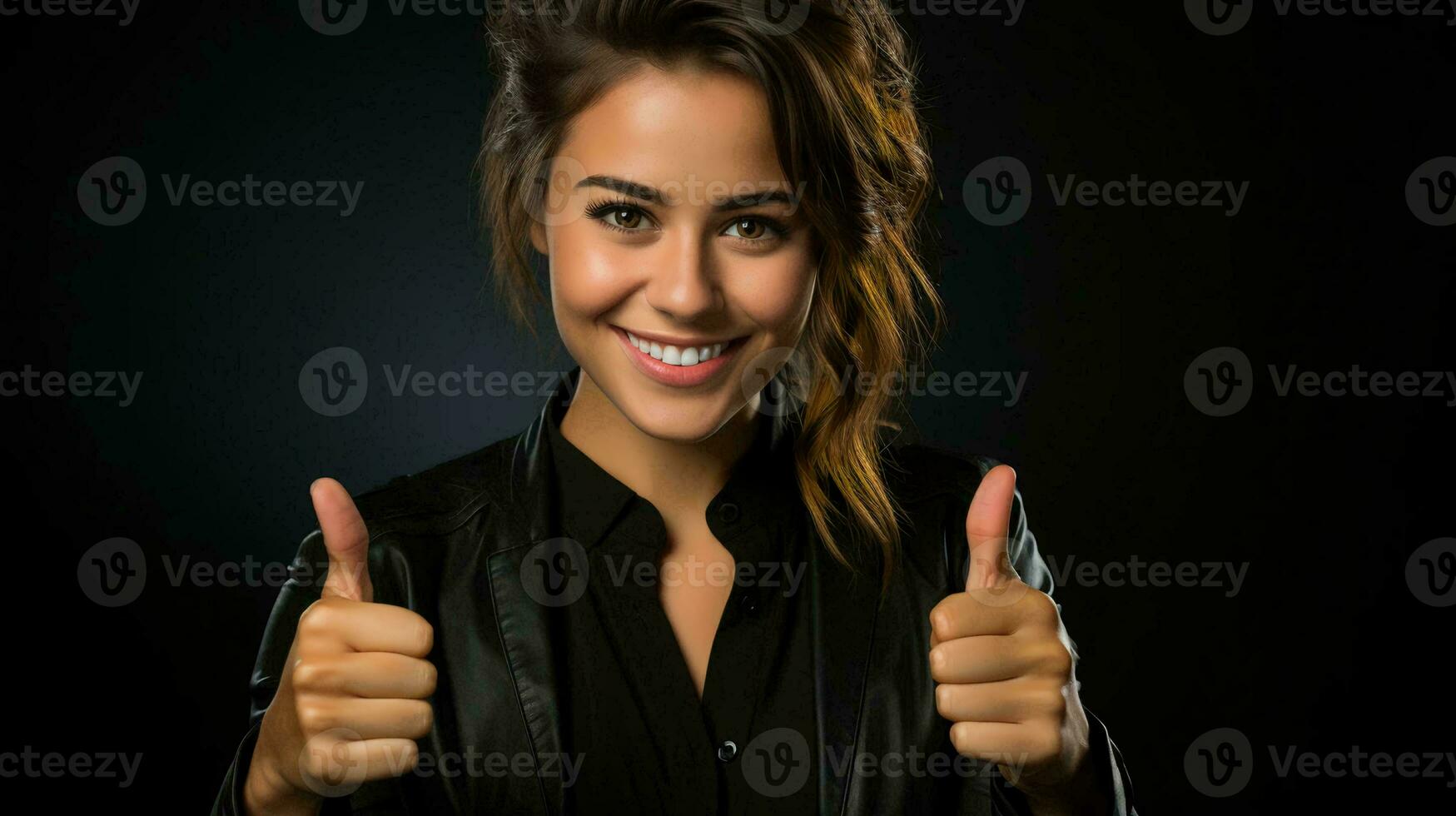 Beautiful successful modern strong woman businesswoman in office photo
