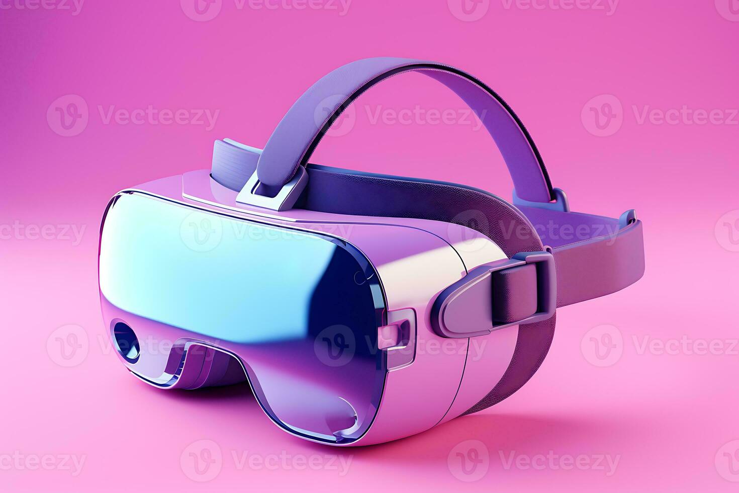 vr virtual realidad lentes aislado en gris antecedentes. ai generativo foto