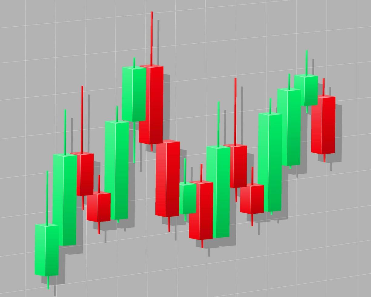 stock trading japanese candlesticks trading chart vector illustration isolated on white background