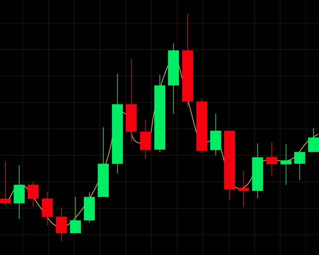 stock trading japanese candlesticks trading chart vector illustration