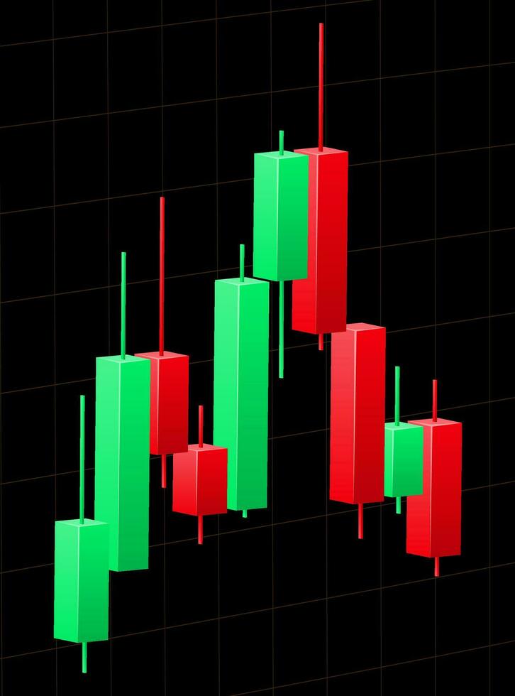 stock trading japanese candlesticks trading chart vector illustration