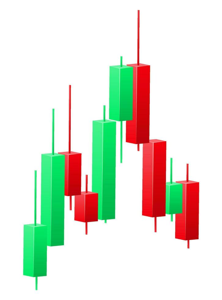 valores comercio japonés candelabros comercio gráfico vector ilustración aislado en blanco antecedentes