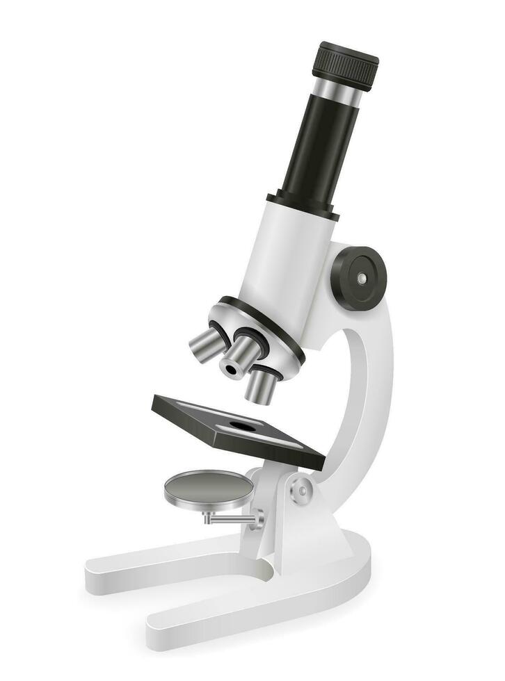 microscope for chemical and biological research vector illustration isolated on white background