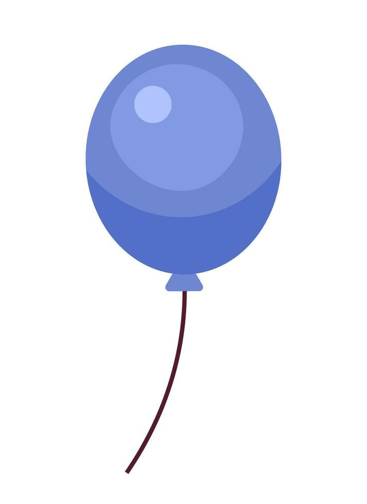 Blue balloon flying 2D cartoon object. Anniversary celebration decoration isolated vector item white background. Happiness concept. National holiday. Surprise birthday color flat spot illustration