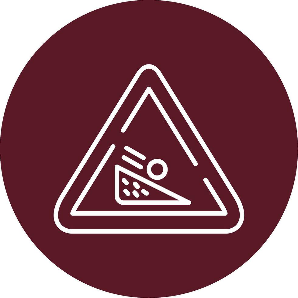 Falling Boulder Sign Vector Icon