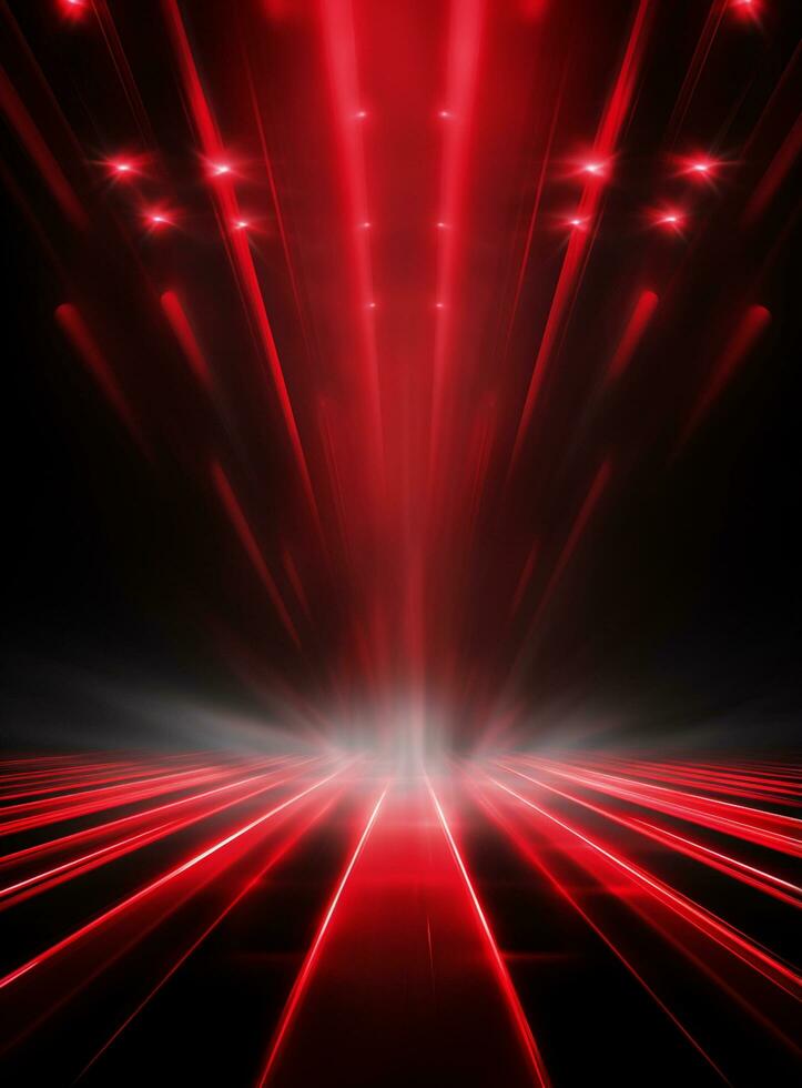 Ai Generative Backdrop Red Spotlights For Flyers, Banner and Backgrounds realistic image ultra hd high design photo