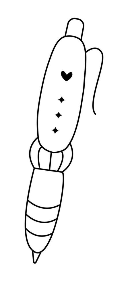 Black line pen doodle, cute vector illustration of school and office item, chancellery pictogram