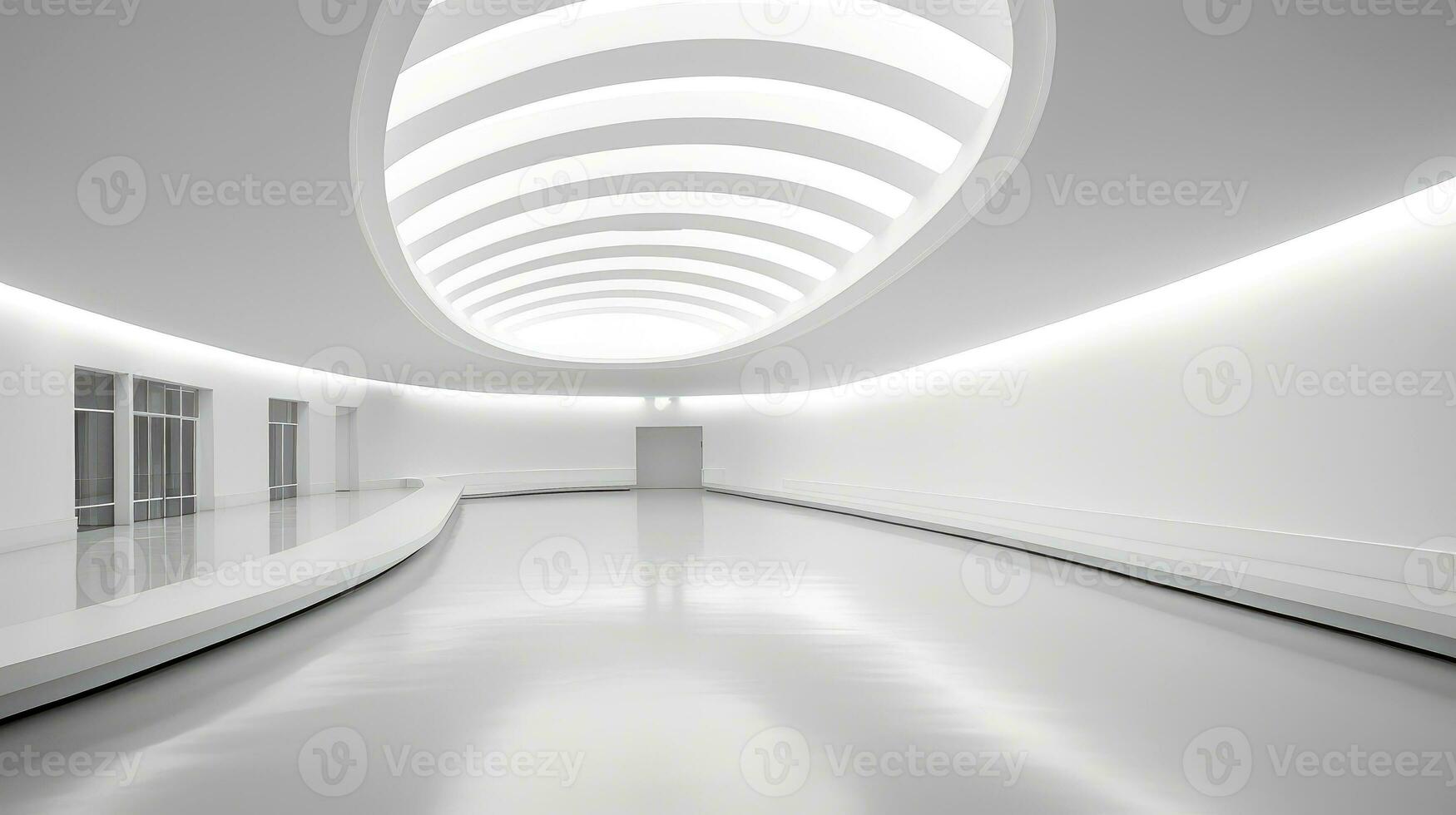 Abstract white architecture background, white geometric wallpaper, Generative AI illustration photo