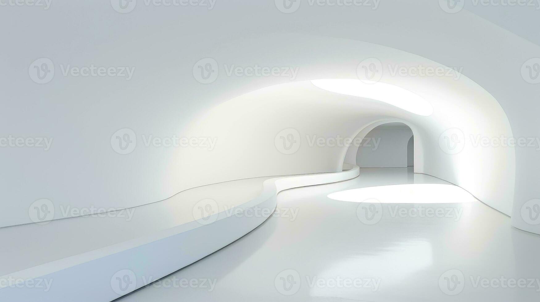 Abstract white architecture background, white geometric wallpaper, Generative AI illustration photo