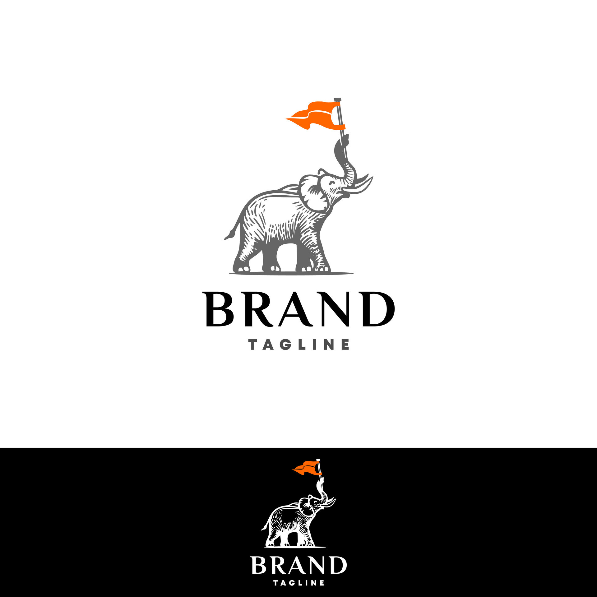 elefante logo concepto ilustración conjunto diseño. elefante empresa