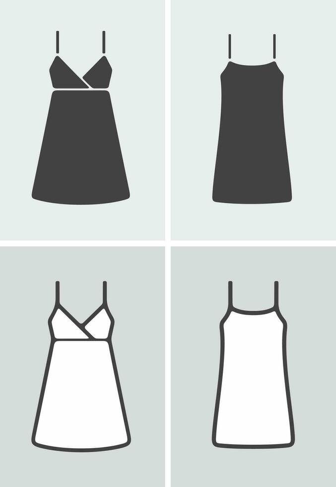 Women's strap mini dress icon on a background. Vector illustration.