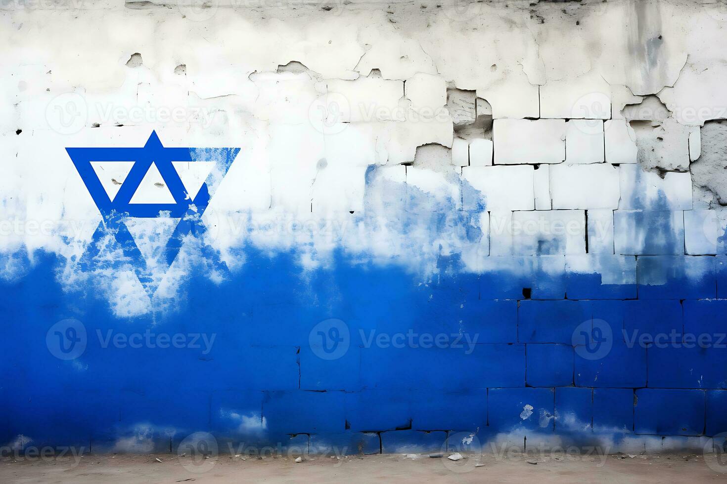 AI generative. Graffiti on the wall depicting the Star of David photo