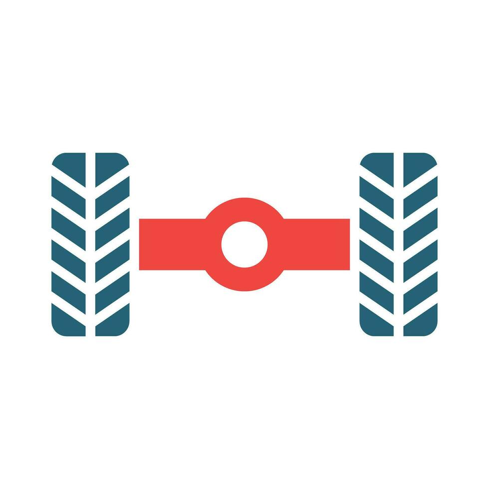 Wheel Alignment Vector Glyph Two Color Icon For Personal And Commercial Use.