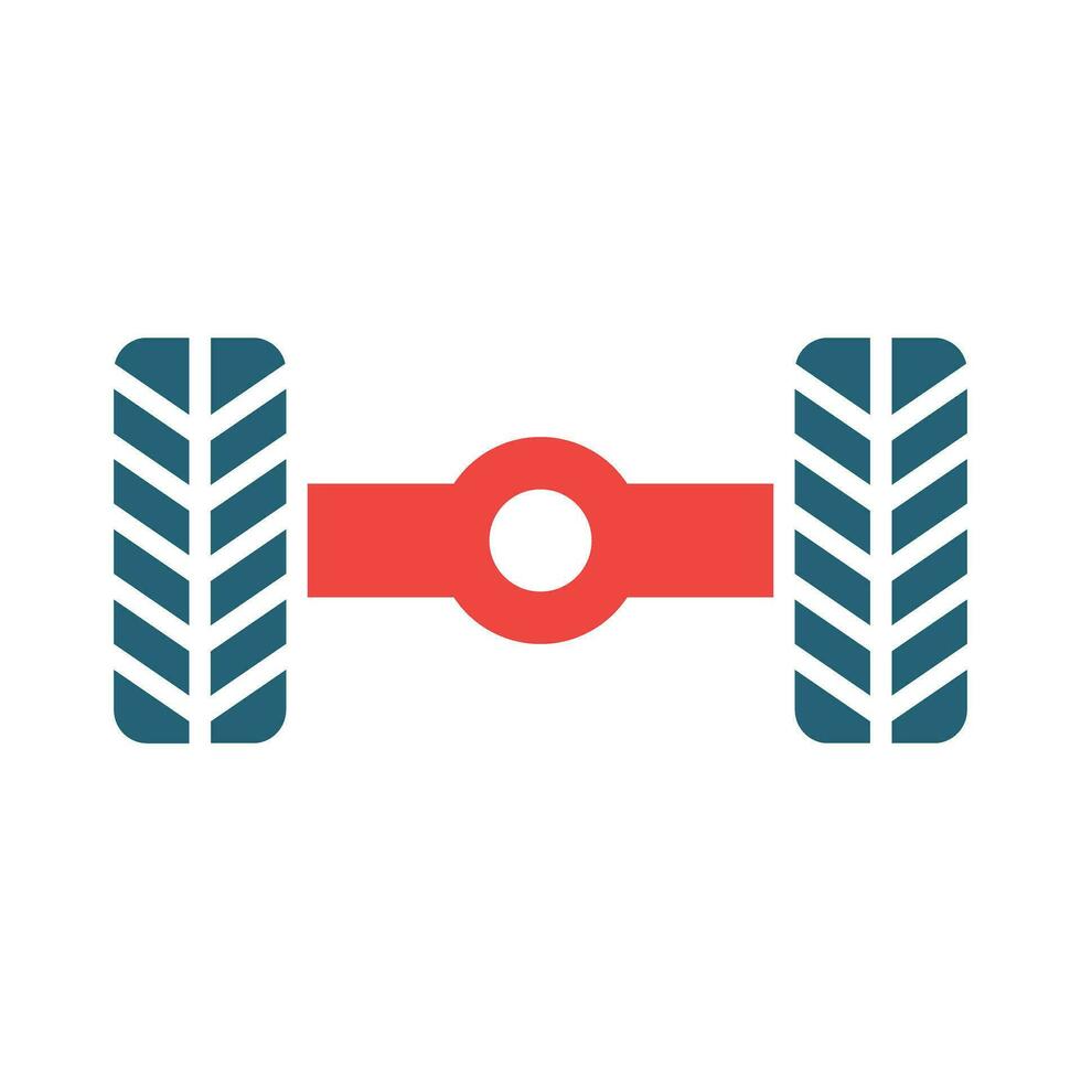 Wheel Alignment Vector Glyph Two Color Icon For Personal And Commercial Use.