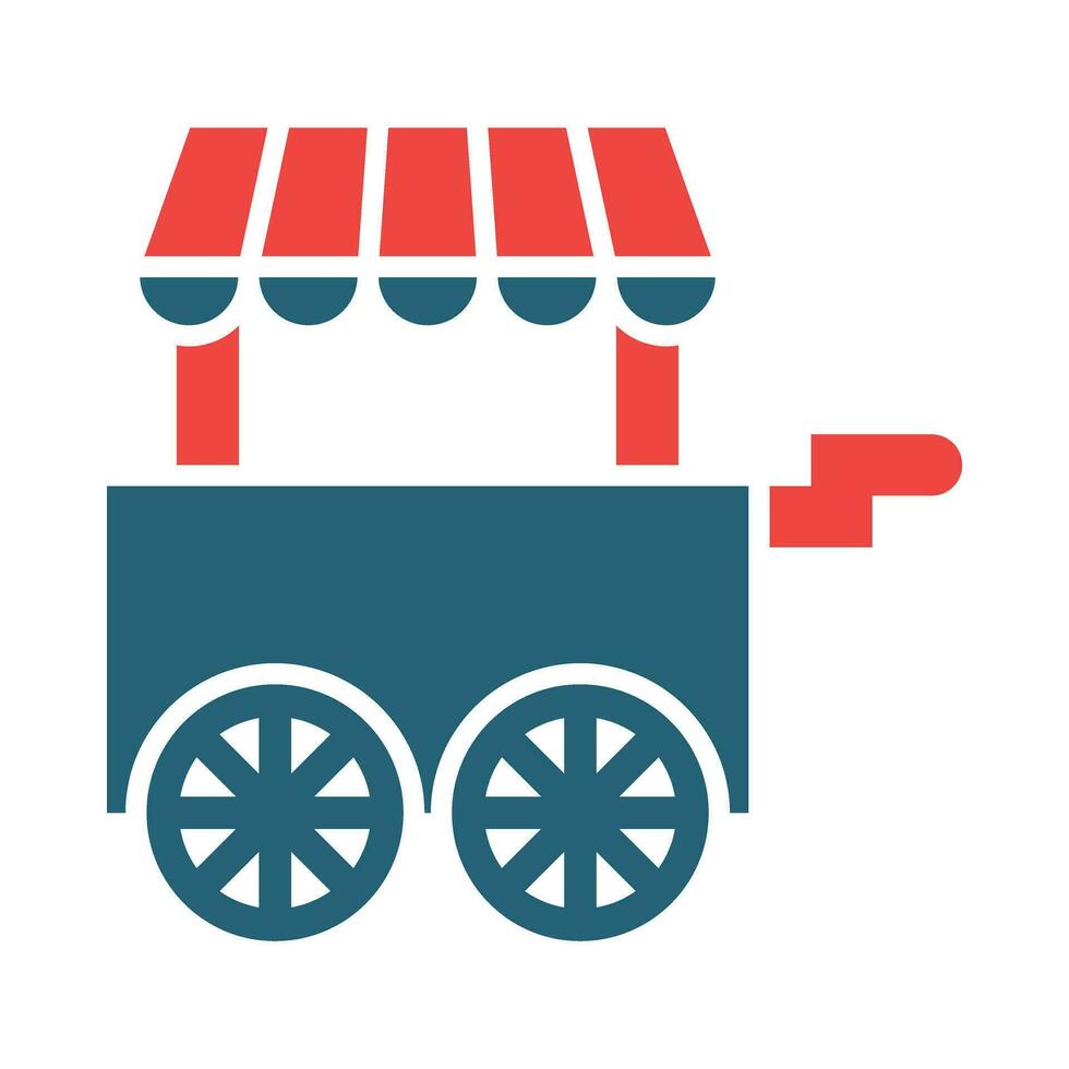 Ice Cream Cart Vector Glyph Two Color Icon For Personal And Commercial Use.