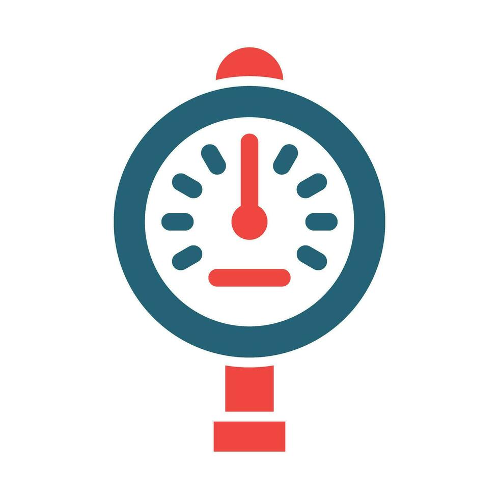 Pressure Meter Vector Glyph Two Color Icon For Personal And Commercial Use.