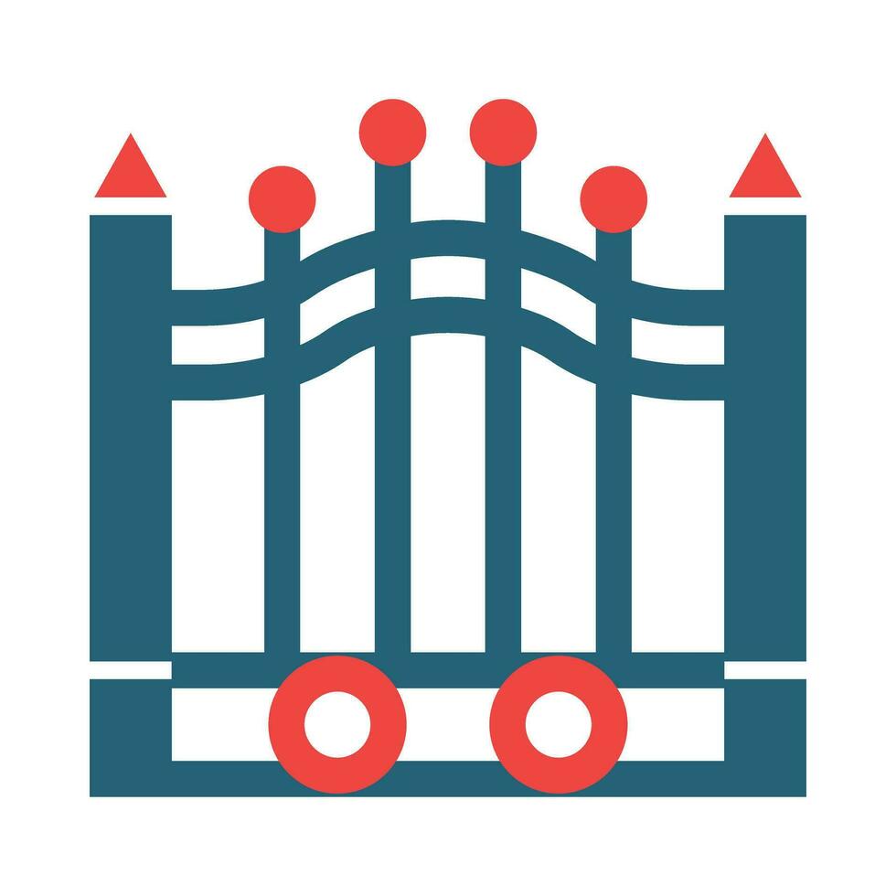 Gate Vector Glyph Two Color Icon For Personal And Commercial Use.