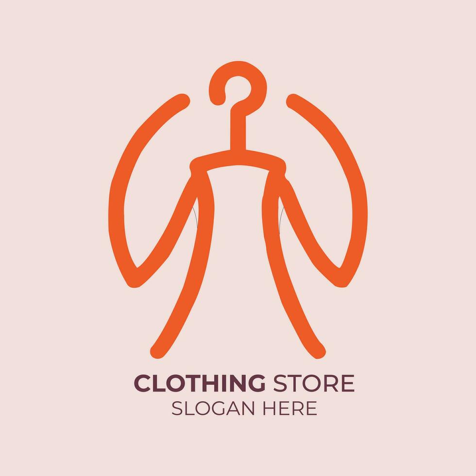 flat design clothing store logo template vector