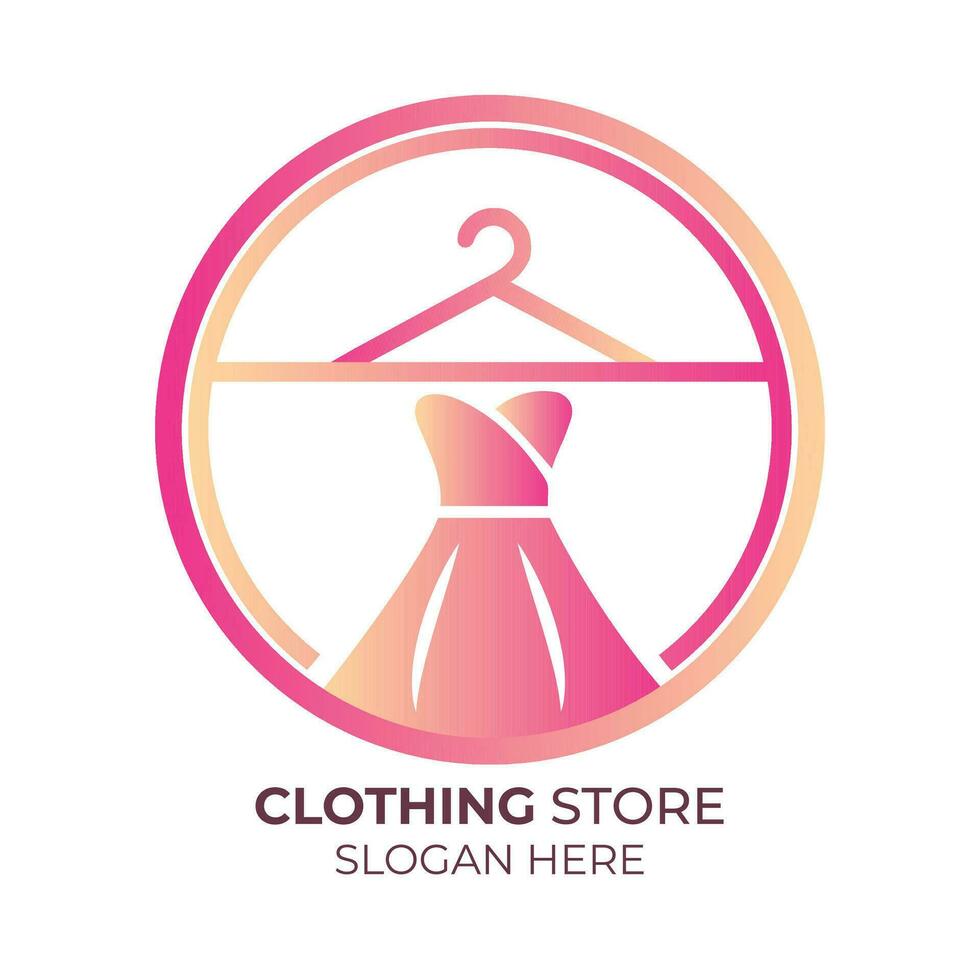 flat design clothing store logo template vector