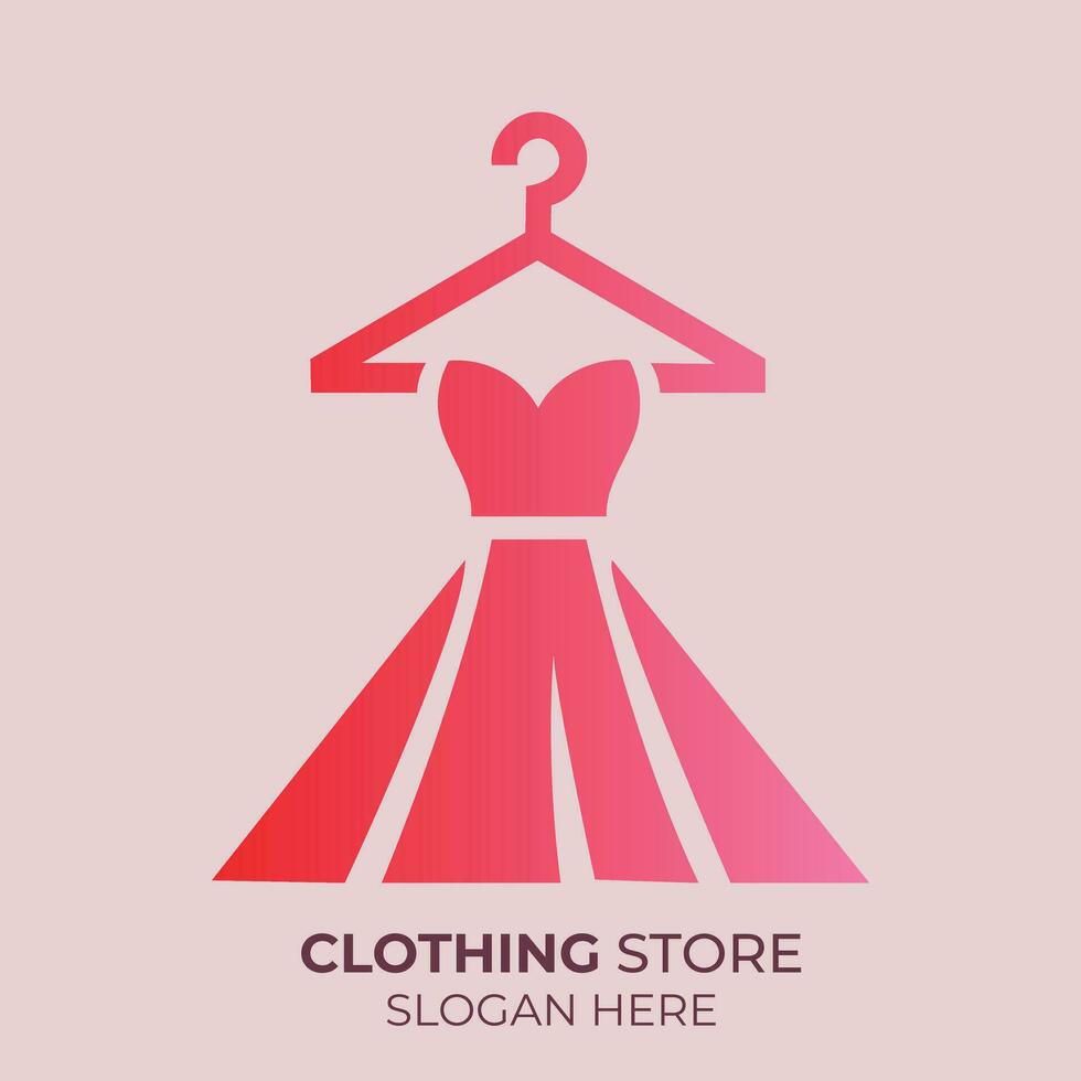 flat design clothing store logo template vector