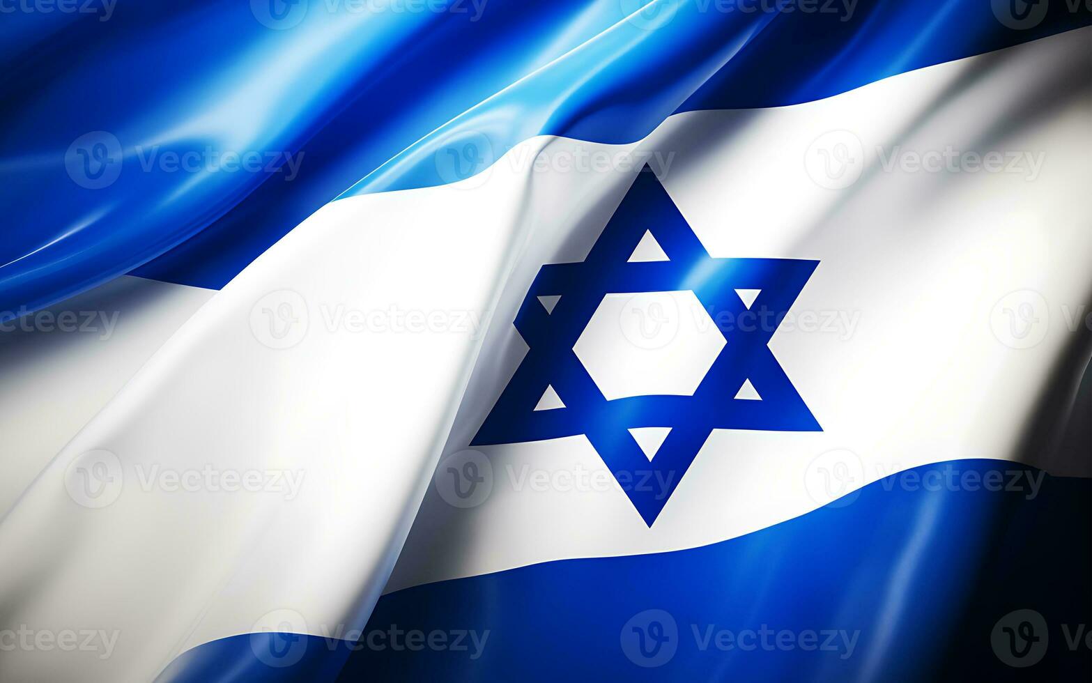 AI generative. close up waving flag of Israel. flag symbols of Israel. photo