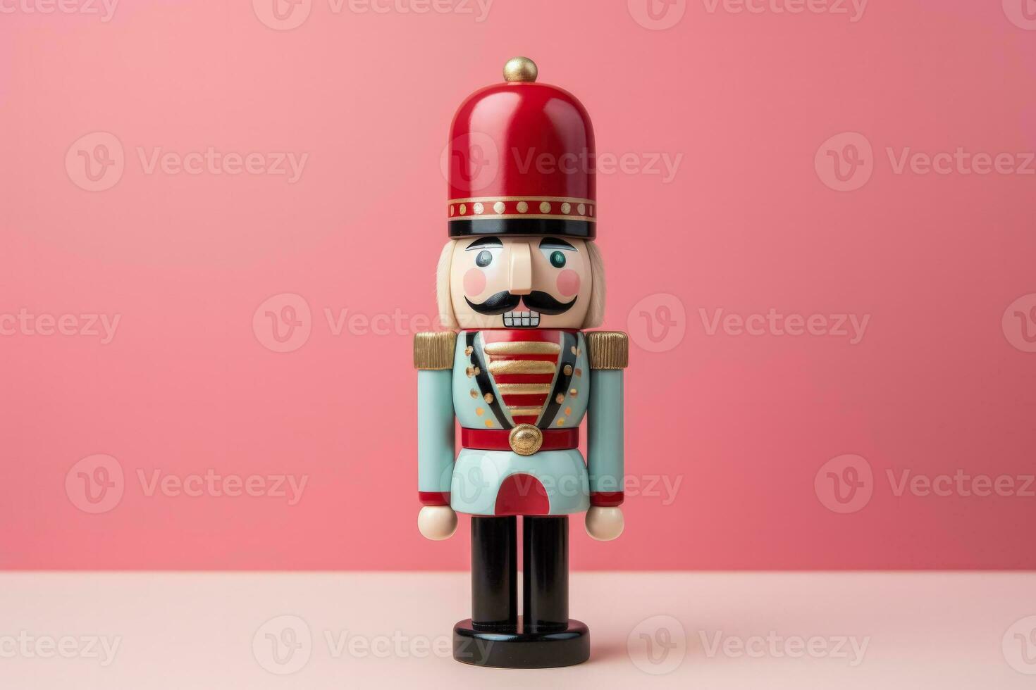 Nutcracker isolated on a pastel background photo