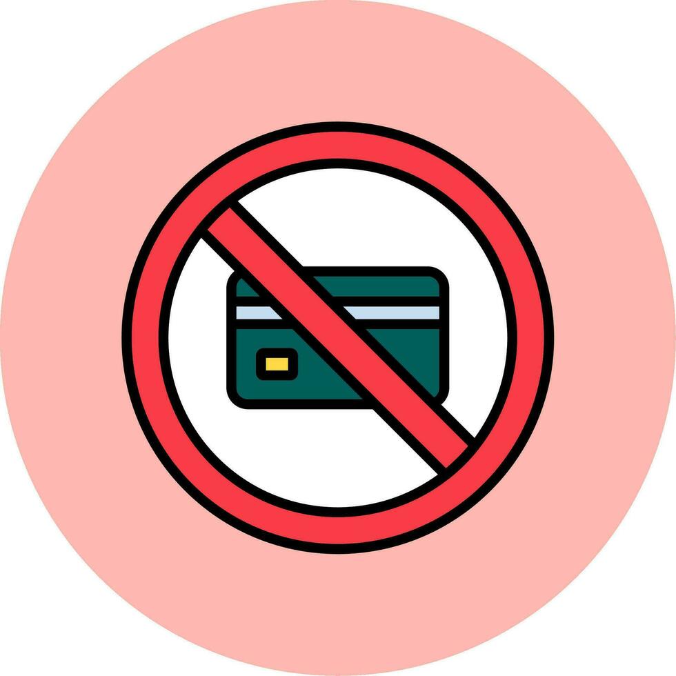 No Credit Card Vector Icon
