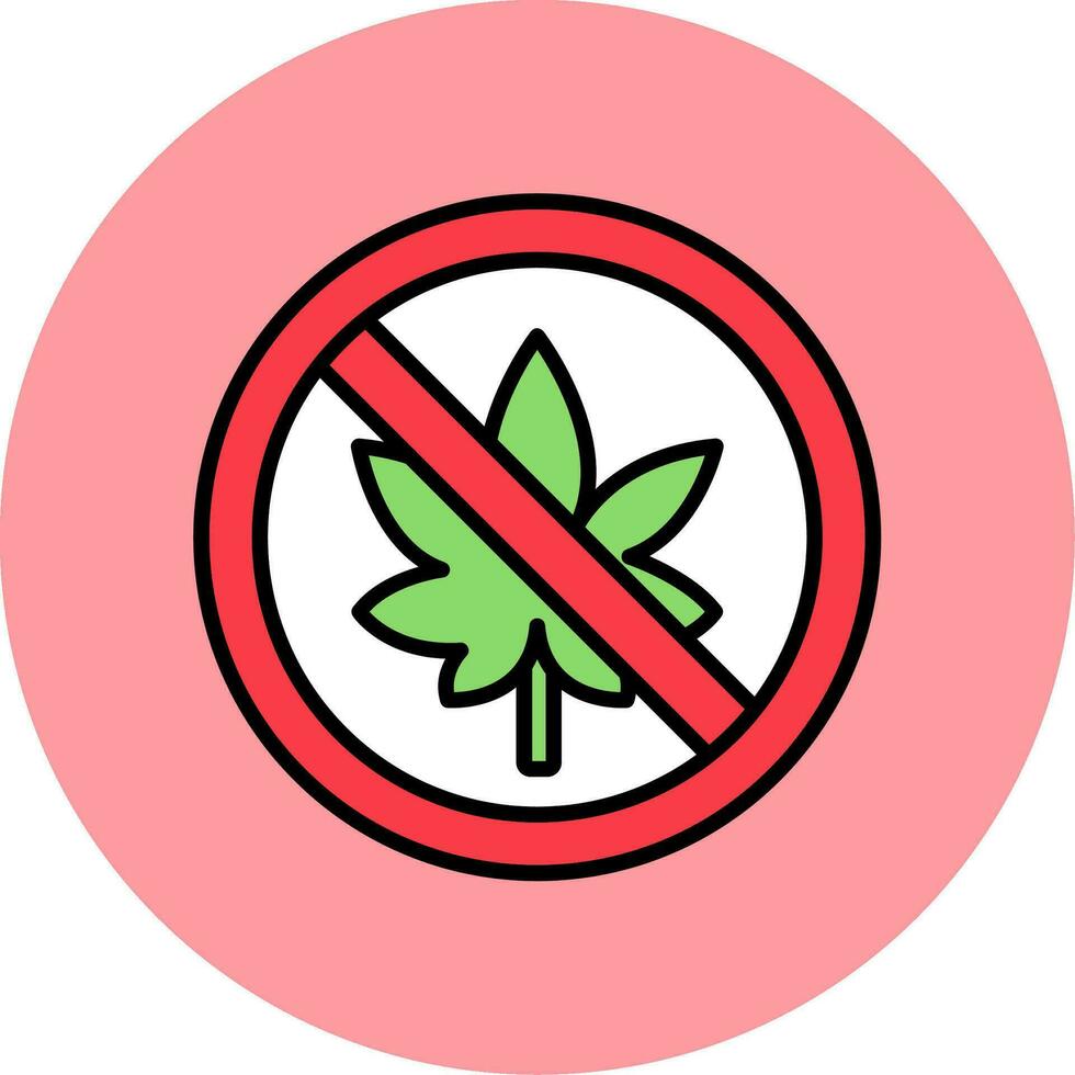 No Cannabis Vector Icon
