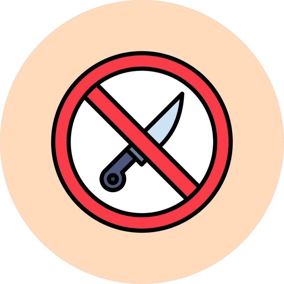 No cuchillo vector icono