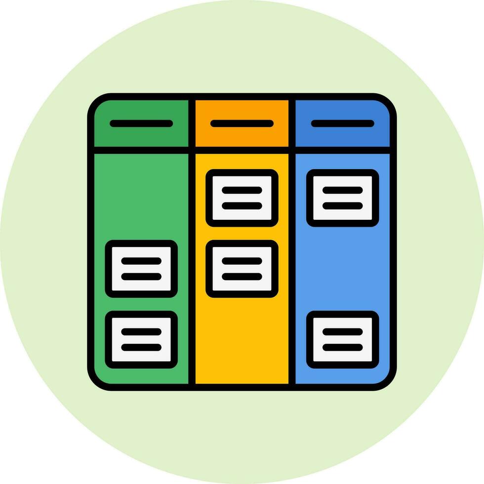 icono de vector de Kanban