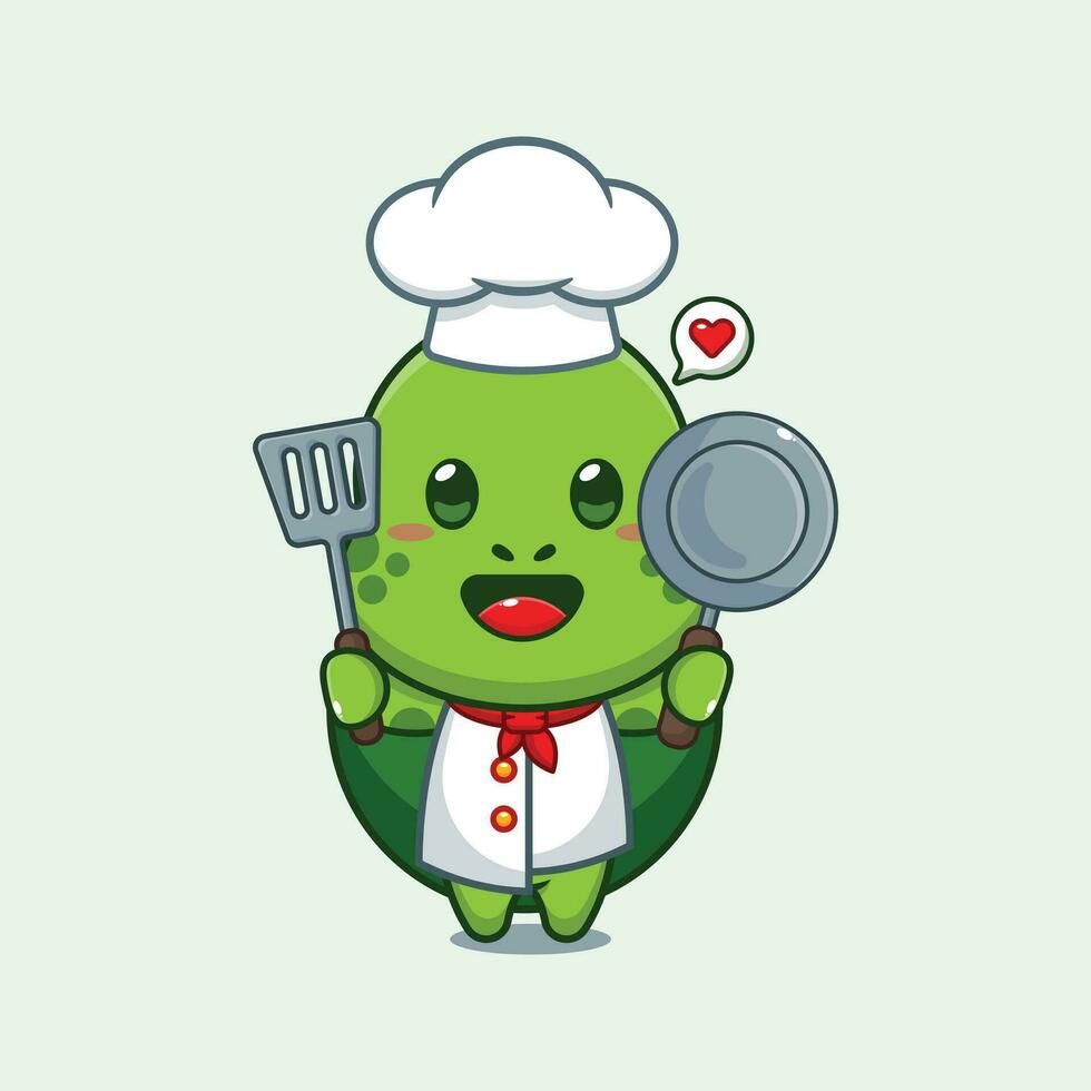 Chef turtle cartoon vector illustration.