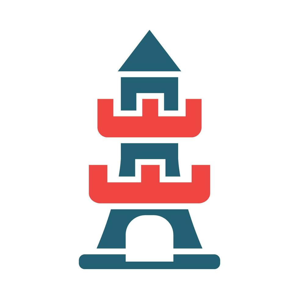 Tower Vector Glyph Two Color Icon For Personal And Commercial Use.