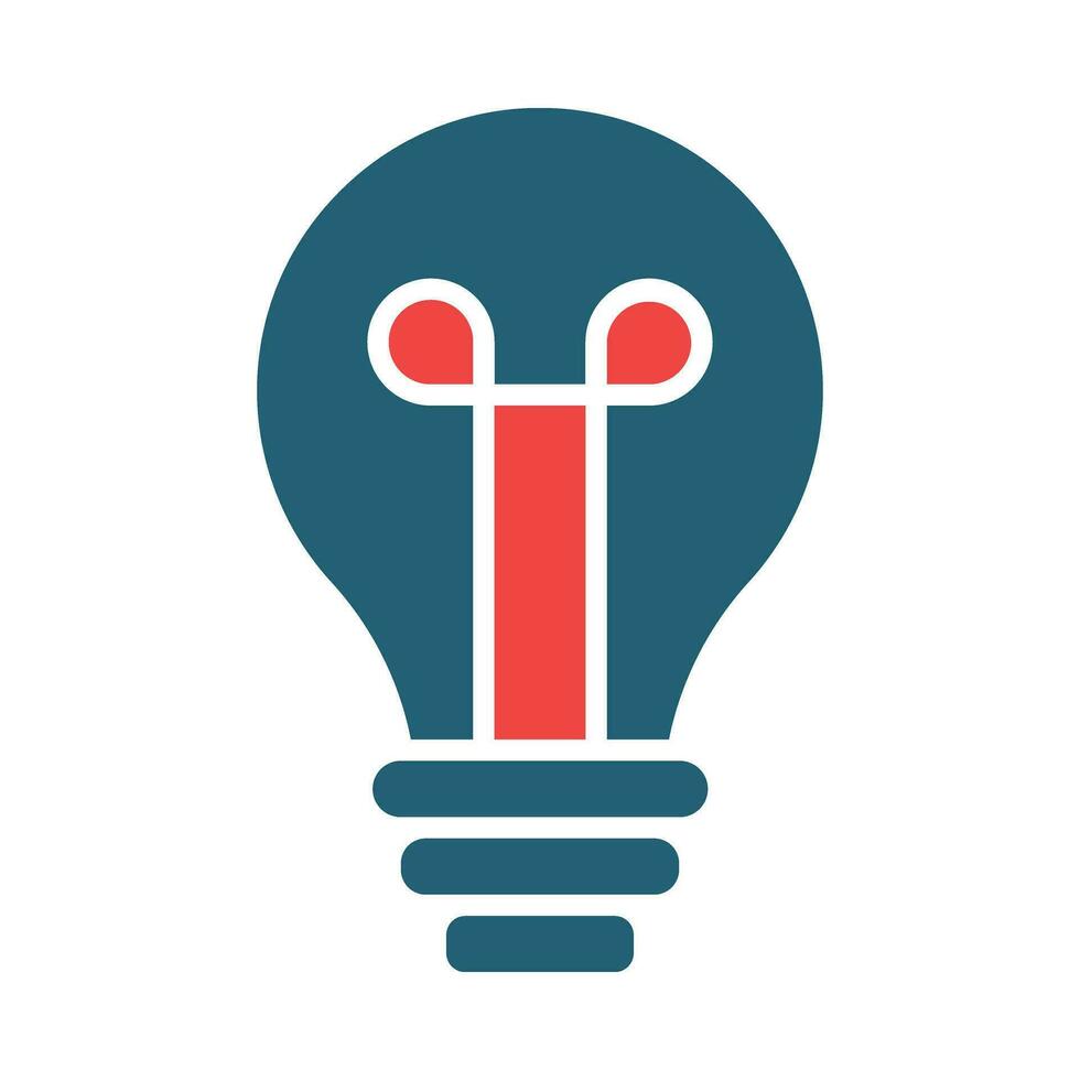 Light Bulb Vector Glyph Two Color Icon For Personal And Commercial Use.