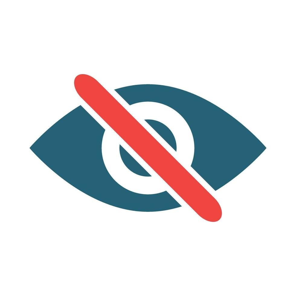 Visibility Off Vector Glyph Two Color Icon For Personal And Commercial Use.