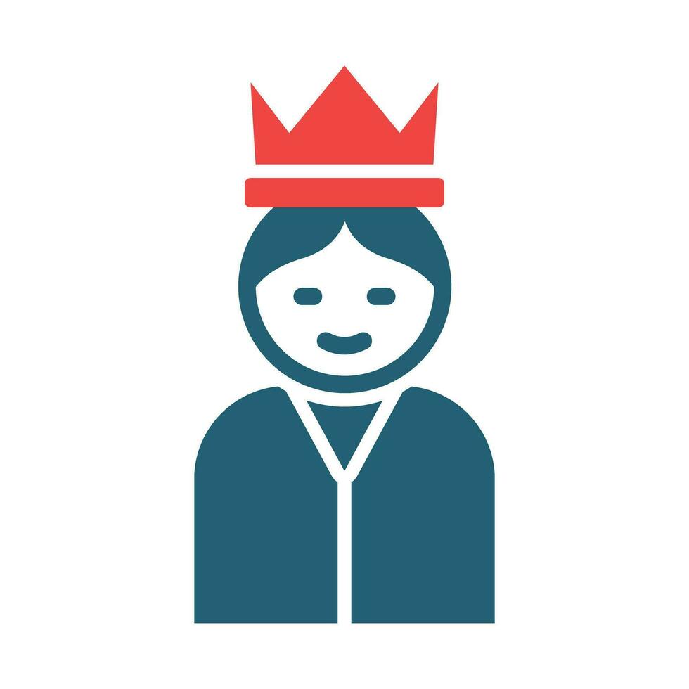 Princess Vector Glyph Two Color Icon For Personal And Commercial Use.