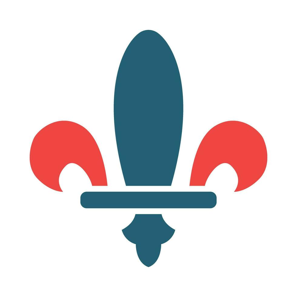 Fleur de lis Vector Glyph Two Color Icon For Personal And Commercial Use.