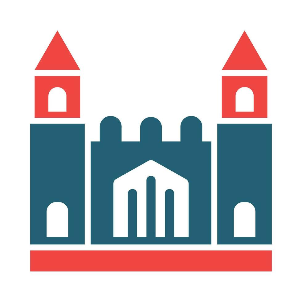 Castle Vector Glyph Two Color Icon For Personal And Commercial Use.