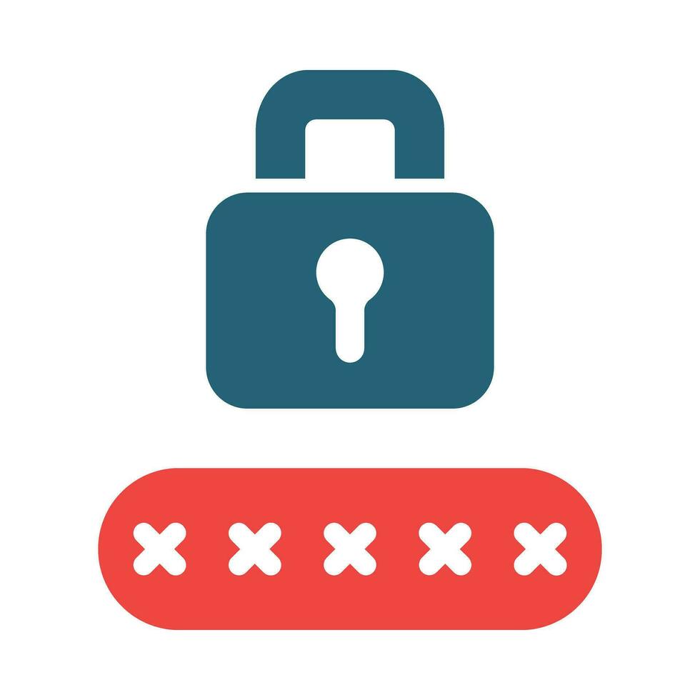 Security Pin Vector Glyph Two Color Icon For Personal And Commercial Use.