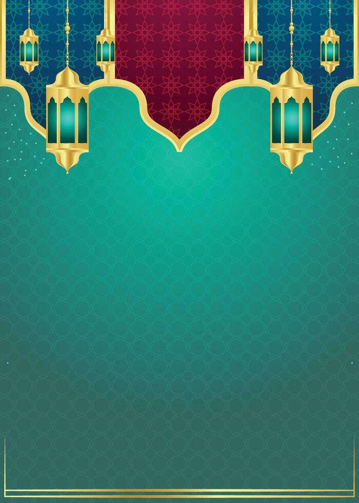 Ramadan kareem islamic background banner with ramadhan lantern mosque eid mubarak milad un nabi vector