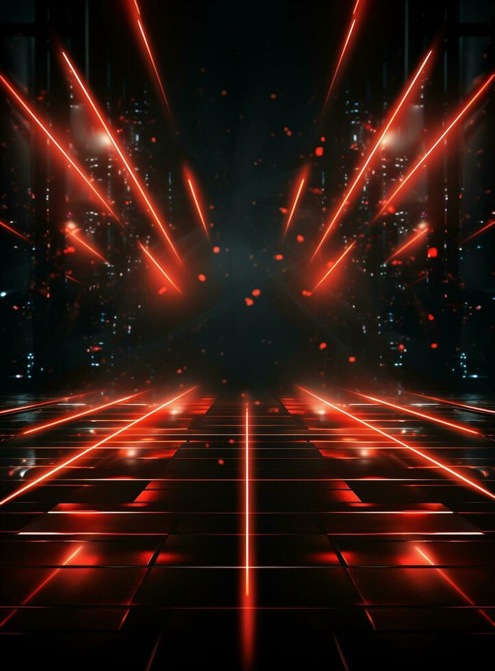 Ai Generative Backdrop Red Spotlights For Flyers, Banner and Backgrounds realistic image ultra hd high design photo