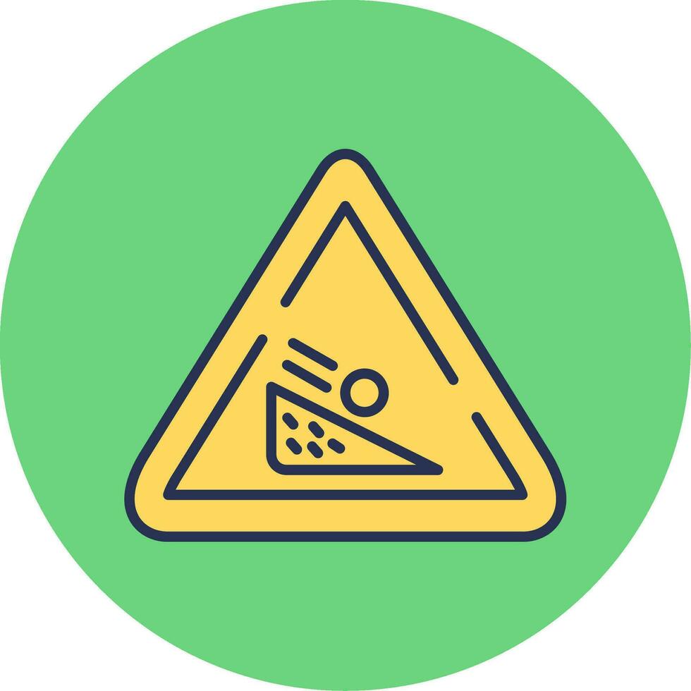 Falling Boulder Sign Vector Icon