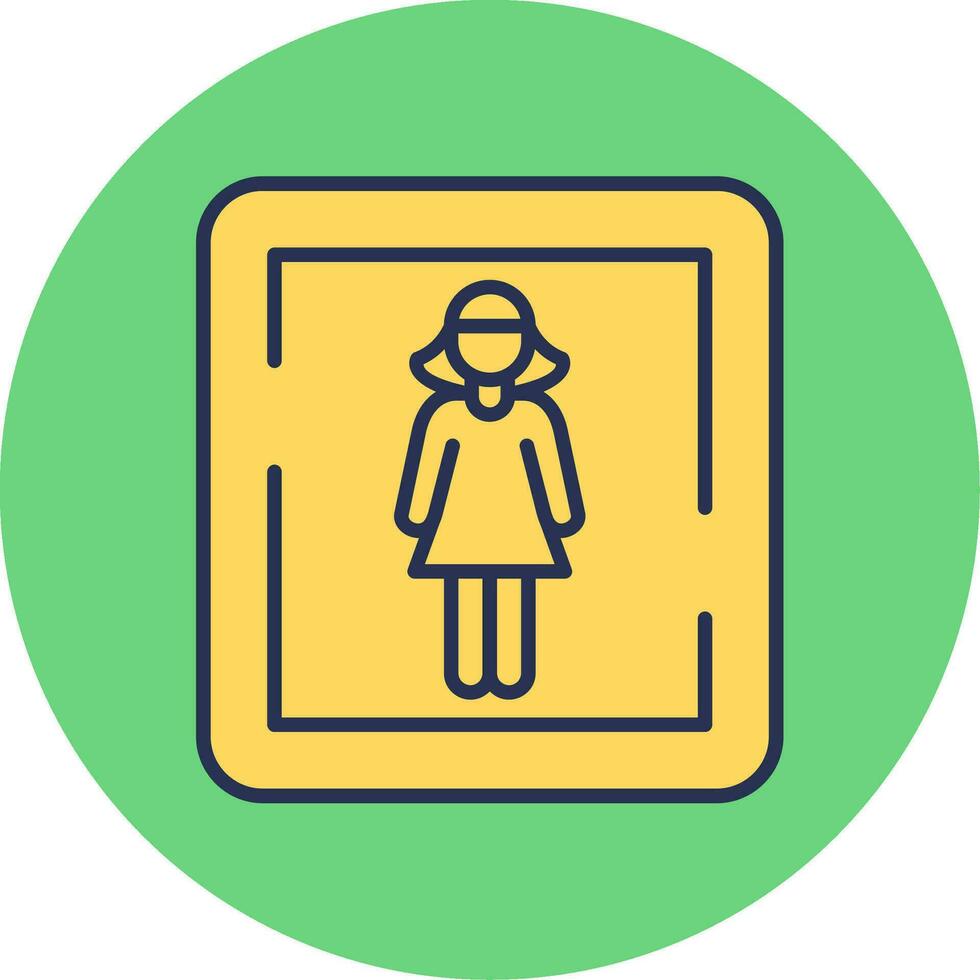 Female Toilet Sign Vector Icon
