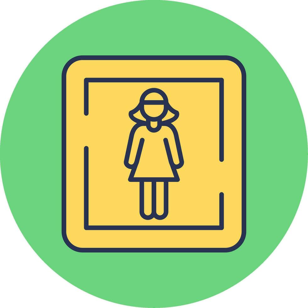 Female Toilet Sign Vector Icon